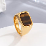 Load image into Gallery viewer, Sleek Amber Gold Reflection Ring
