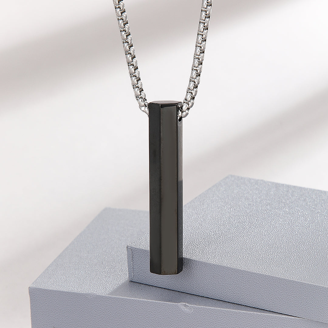 Minimalistic Black Bar Locket