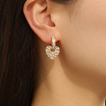 Load image into Gallery viewer, Sparkling Golden Heart Affection  Earrings - Reet Pehal
