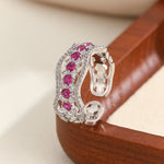 Load image into Gallery viewer, Delicate Pink Cascade Crystal Ring - Reet Pehal
