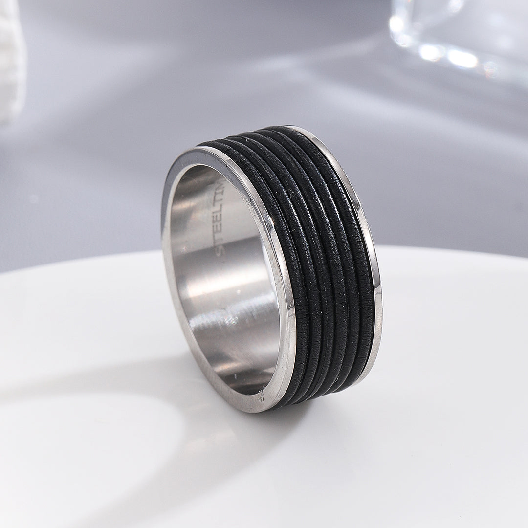 Urban Black Striped Ring