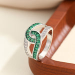 Load image into Gallery viewer, Luxe Intertwine Emerald Gem Ring - Reet Pehal
