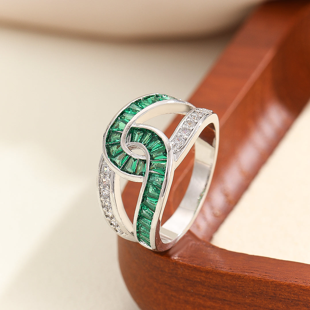 Luxe Intertwine Emerald Gem Ring - Reet Pehal