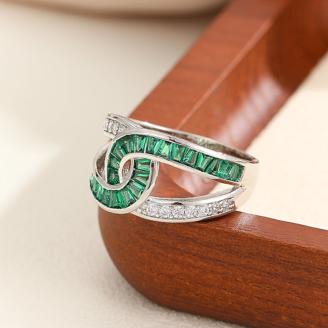 Luxe Intertwine Emerald Gem Ring - Reet Pehal