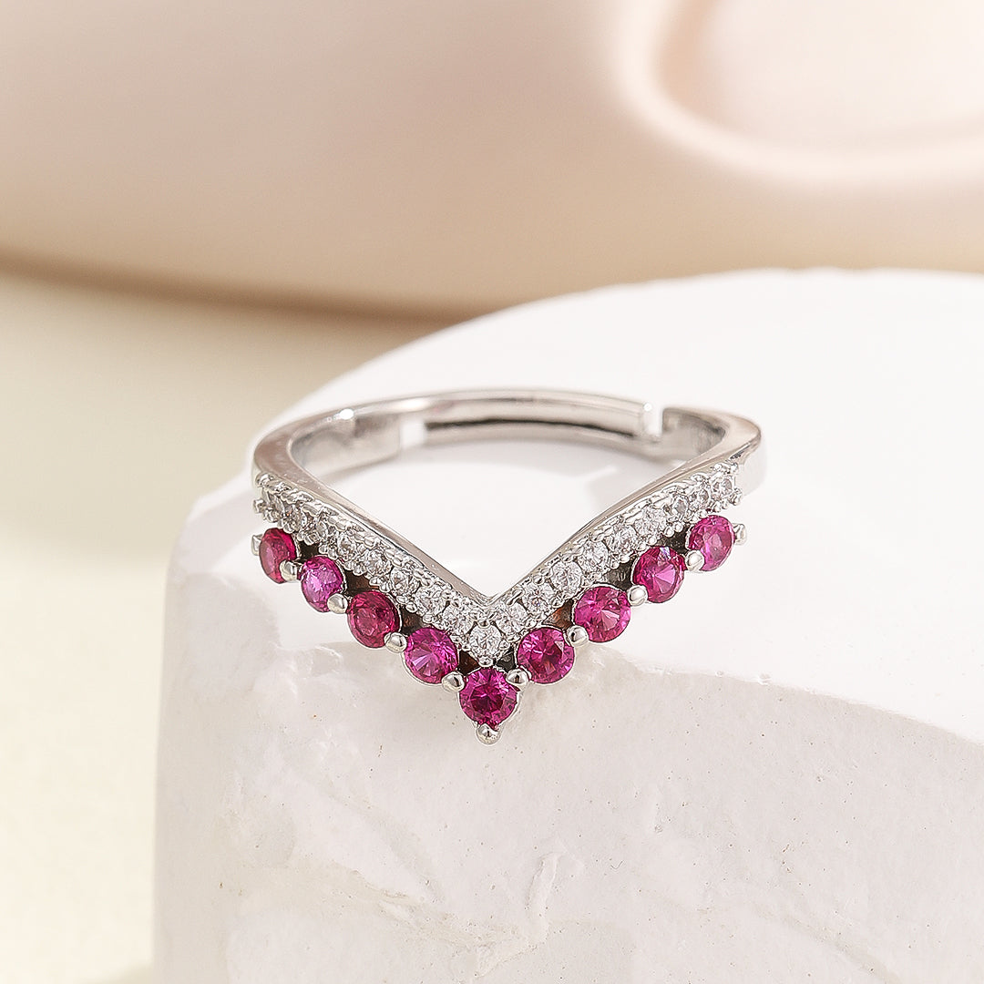 Timeless Tiara-Inspired Pink Ring - Reet Pehal