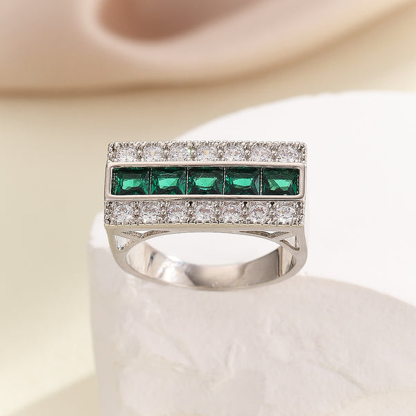 Modern Allure Emerald Gemstone Ring - Reet Pehal