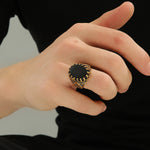 Load image into Gallery viewer, Dazzling Gold Scallop Halo Ring
