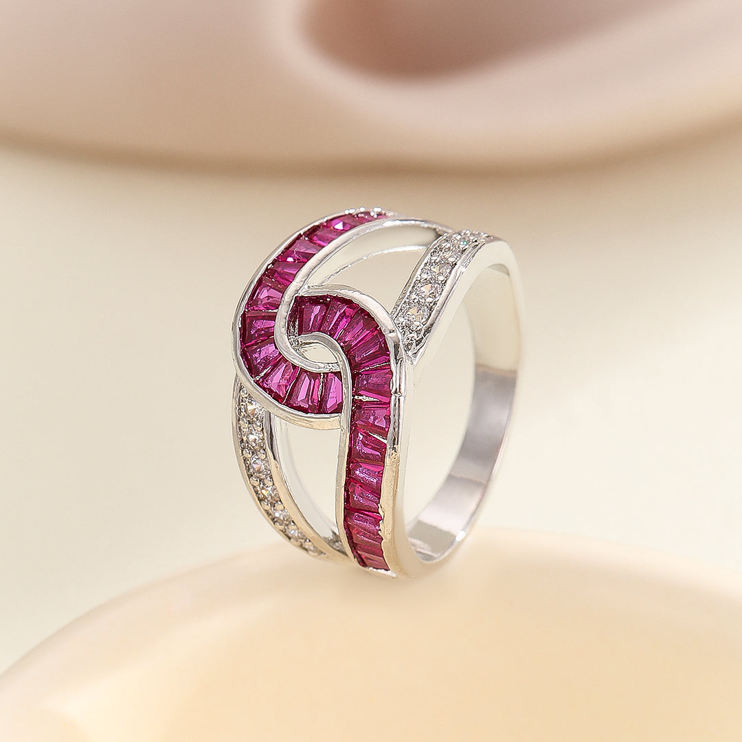 Luxe Intertwine Pink Gem Ring - Reet Pehal