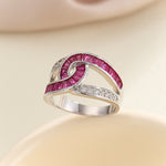 Load image into Gallery viewer, Luxe Intertwine Pink Gem Ring - Reet Pehal
