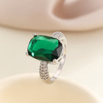 Load image into Gallery viewer, Sparkly Emerald Halo Ring - Reet Pehal
