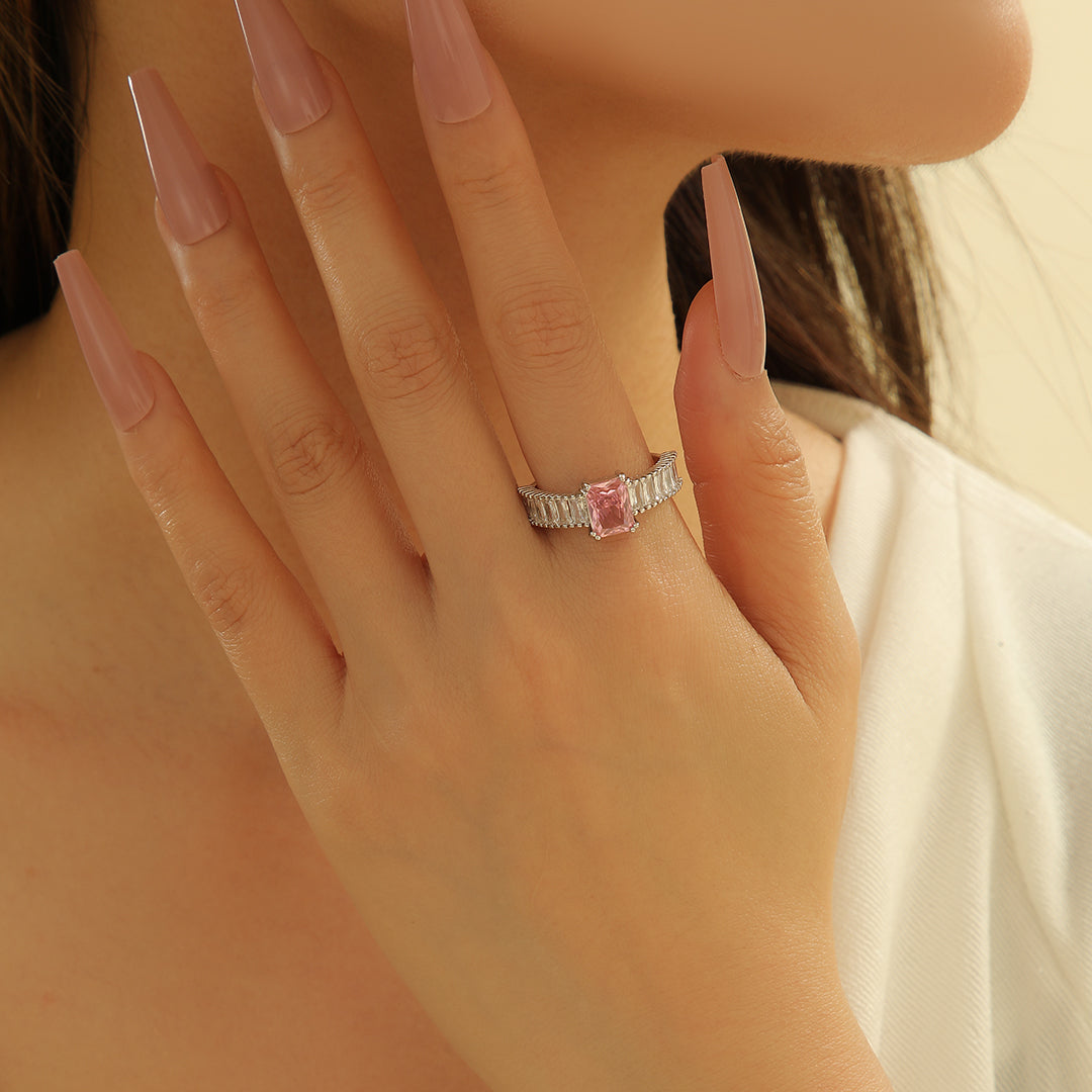 Deluxe Pink Princess Cut Diamond Ring - Reet Pehal