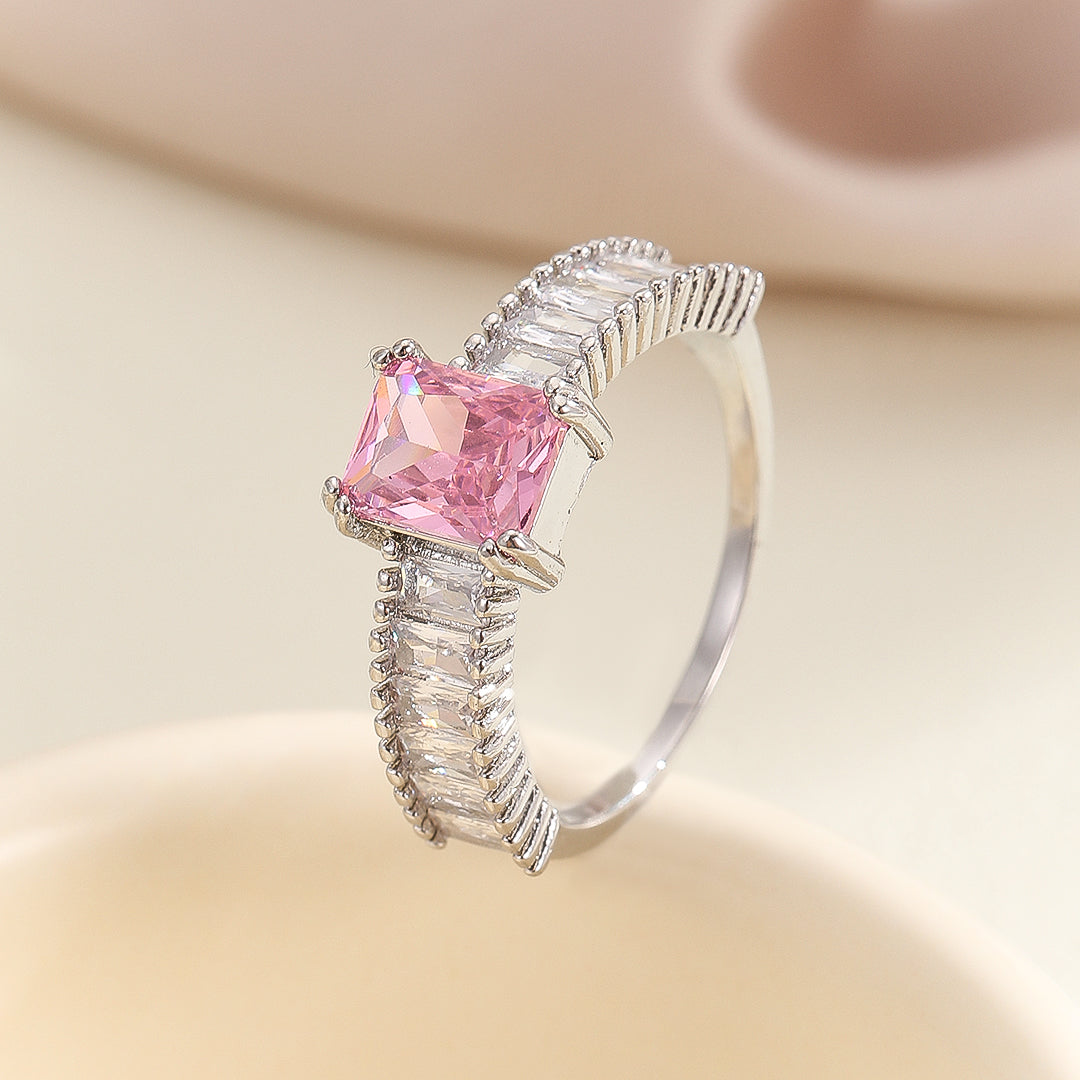 Deluxe Pink Princess Cut Diamond Ring - Reet Pehal