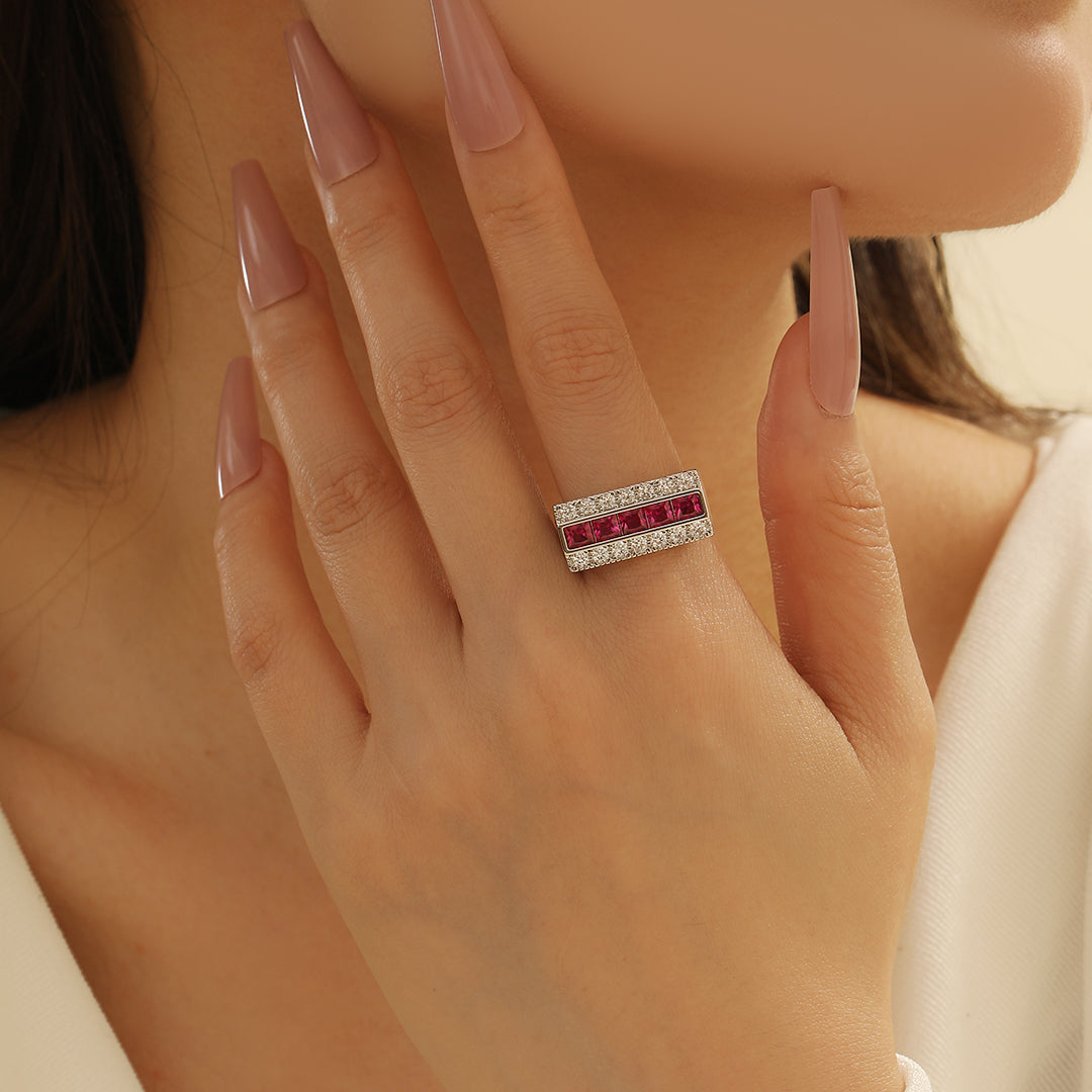 Modern Allure Pink Gemstone Ring - Reet Pehal