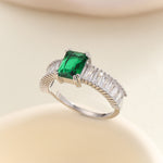 Load image into Gallery viewer, Deluxe Emerald Princess Cut Diamond Ring - Reet Pehal
