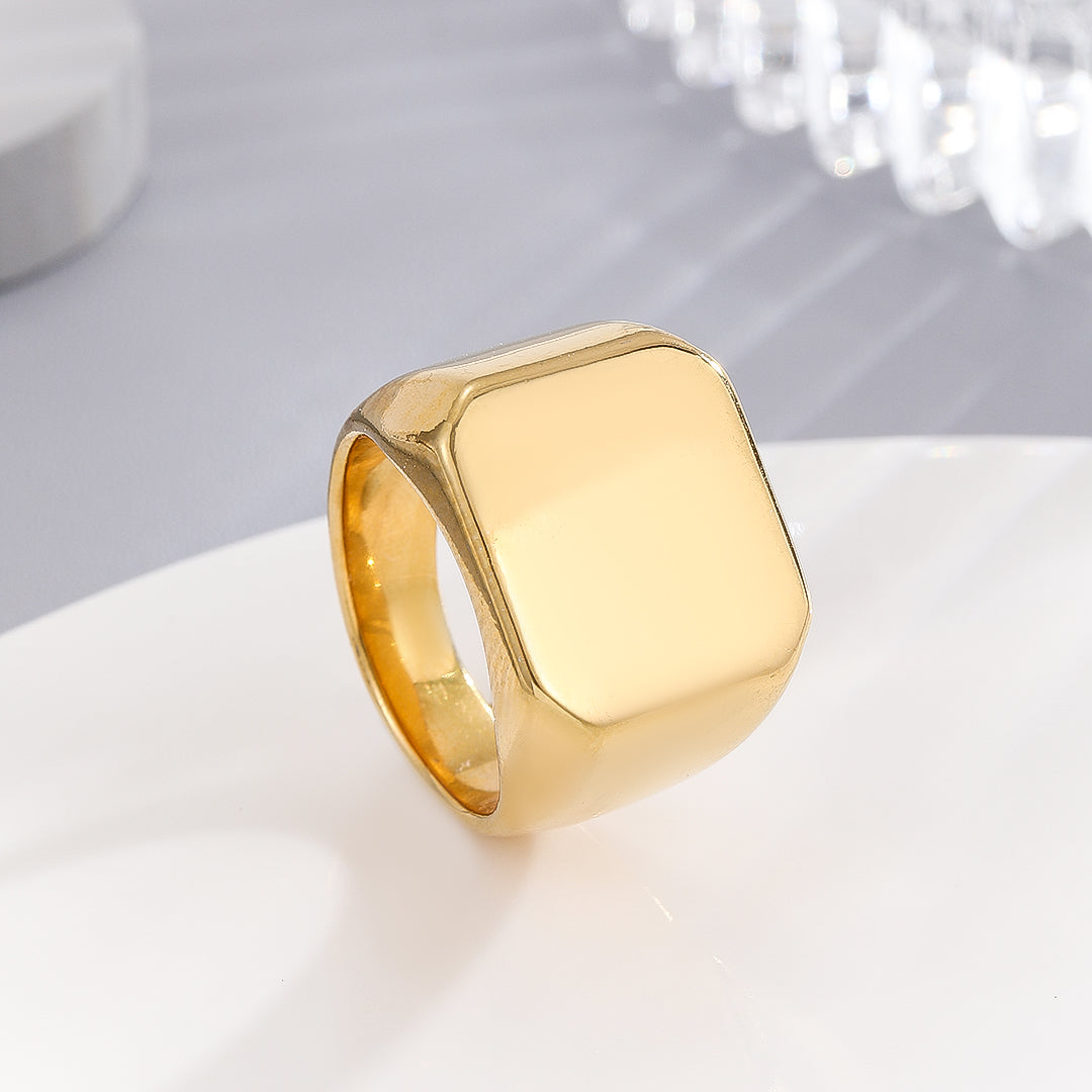 Luxe Gold Square Statement Ring