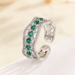 Load image into Gallery viewer, Delicate Emerald Cascade Crystal Ring - Reet Pehal
