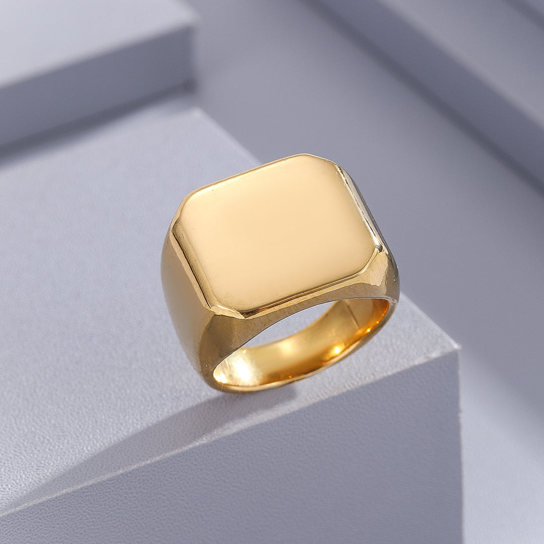 Luxe Gold Square Statement Ring