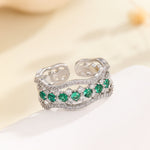 Load image into Gallery viewer, Delicate Emerald Cascade Crystal Ring - Reet Pehal
