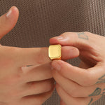 Load image into Gallery viewer, Luxe Gold Square Statement Ring
