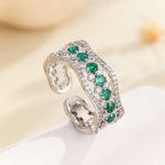 Load image into Gallery viewer, Delicate Emerald Cascade Crystal Ring - Reet Pehal
