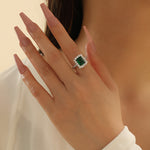 Load image into Gallery viewer, Jubilant Emerald Halo Ring - Reet Pehal
