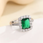 Load image into Gallery viewer, Jubilant Emerald Halo Ring - Reet Pehal
