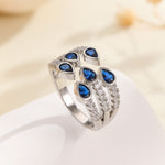 Load image into Gallery viewer, Sparkling Sapphire Teardrop Harmony Ring - Reet Pehal
