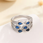 Load image into Gallery viewer, Sparkling Sapphire Teardrop Harmony Ring - Reet Pehal
