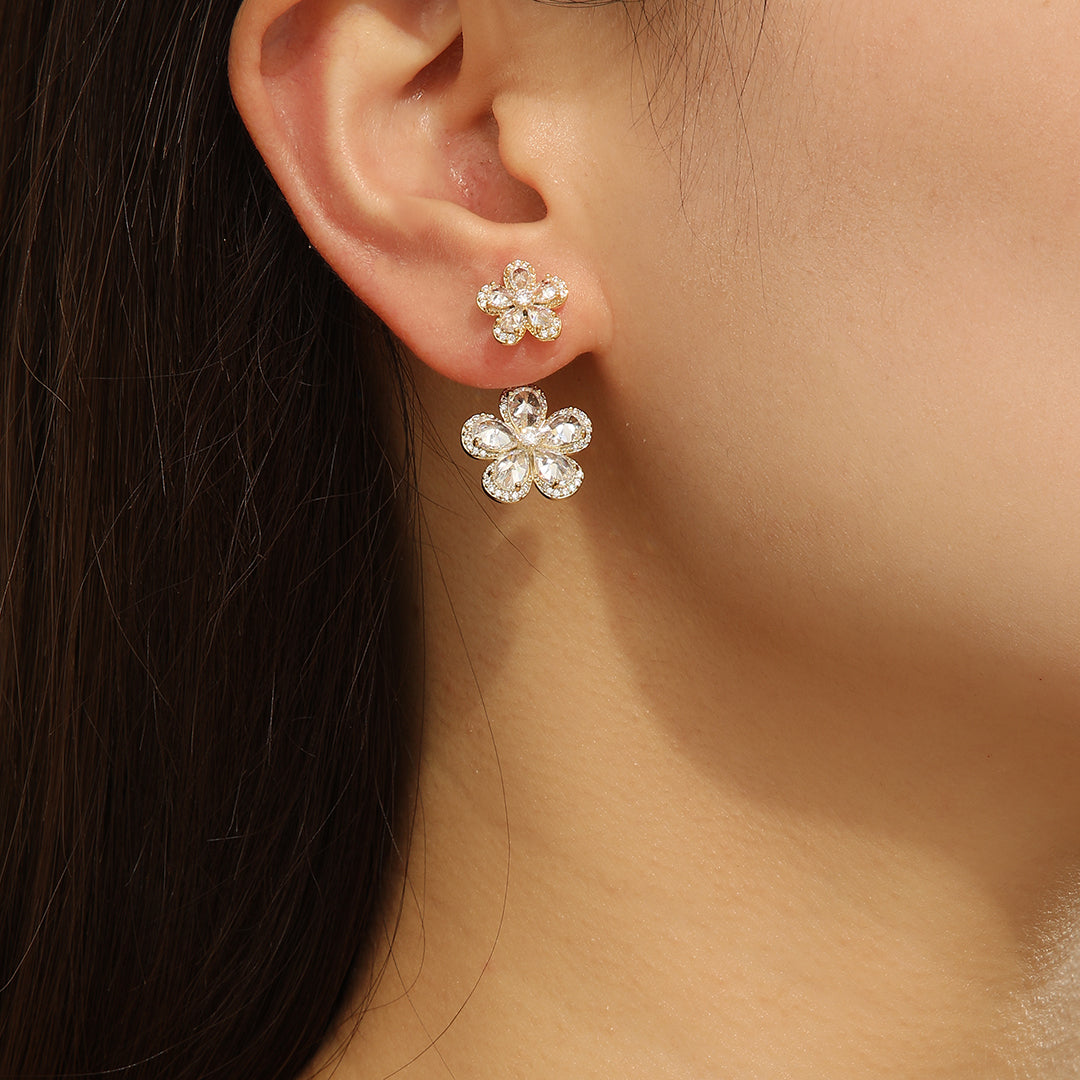 Beautiful Golden Floral Delight  Earrings - Reet Pehal