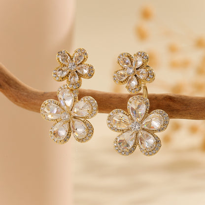 Beautiful Golden Floral Delight  Earrings - Reet Pehal