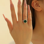 Load image into Gallery viewer, Stately Emerald Cushion-Cut Ring - Reet Pehal
