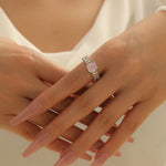 Load image into Gallery viewer, Deluxe Creamy Pink Princess Cut Ring - Reet Pehal
