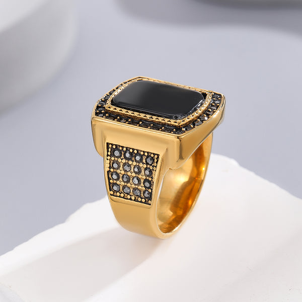 Beautiful Golden Midnight Sparkle Ring