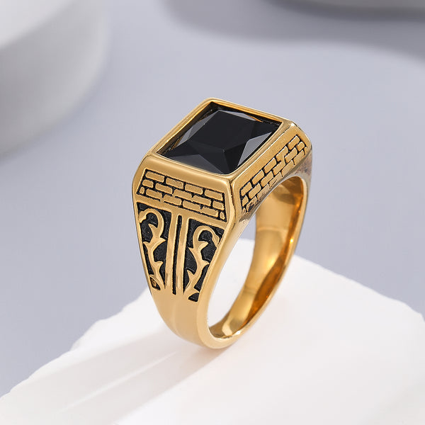 Fashionable Gold Midnight Maze Ring