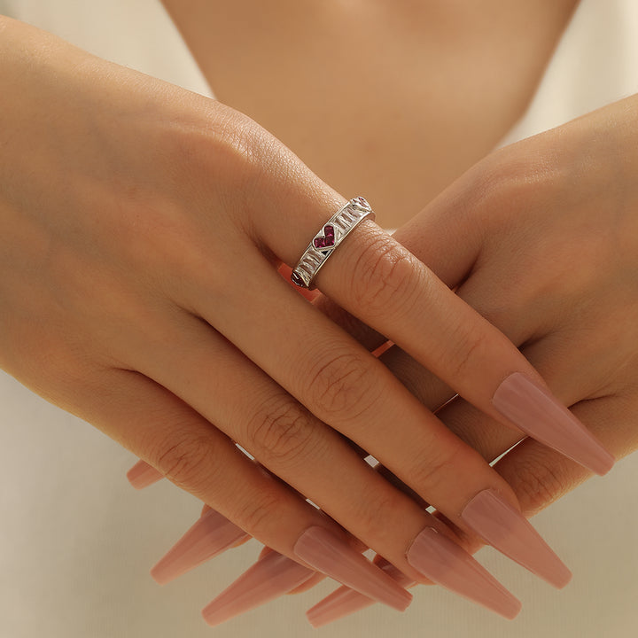 Adorable Pink Heart Cuff Ring - Reet Pehal