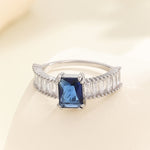 Load image into Gallery viewer, Deluxe Sapphire Princess Cut Diamond Ring - Reet Pehal
