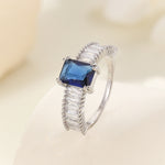 Load image into Gallery viewer, Deluxe Sapphire Princess Cut Diamond Ring - Reet Pehal
