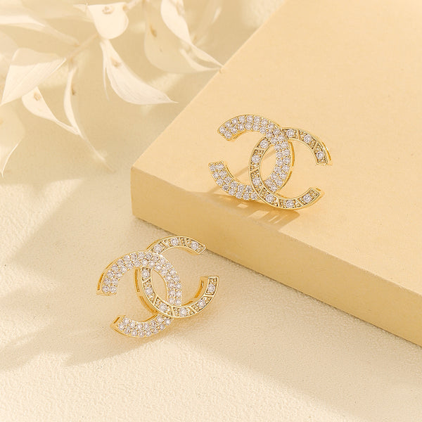 Sparkling  Golden Channel Studs - Reet Pehal