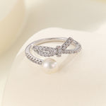 Load image into Gallery viewer, Marvelous Gem-Embellished Helix Pearl Ring - Reet Pehal
