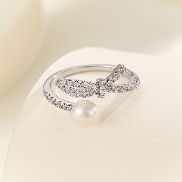 Marvelous Gem-Embellished Helix Pearl Ring - Reet Pehal