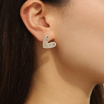 Load image into Gallery viewer, Lovely Golden Sparkling Heart  Studs - Reet Pehal
