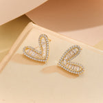 Load image into Gallery viewer, Lovely Golden Sparkling Heart  Studs - Reet Pehal
