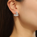 Load image into Gallery viewer, Lovely Silver Sparkling Heart  Studs - Reet Pehal
