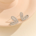 Load image into Gallery viewer, Lovely Silver Sparkling Heart  Studs - Reet Pehal
