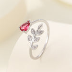 Load image into Gallery viewer, Pretty Ruby Leafy Radiance Ring - Reet Pehal
