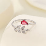 Load image into Gallery viewer, Pretty Ruby Leafy Radiance Ring - Reet Pehal
