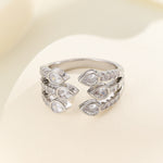 Load image into Gallery viewer, Sparkling Silver Teardrop Harmony Ring - Reet Pehal
