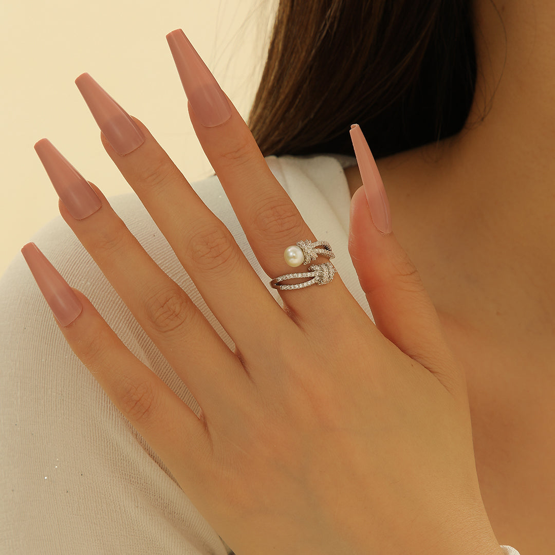 Radiant Ribbon Pearl Ring - Reet Pehal