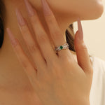 Load image into Gallery viewer, Emerald Splendor Open Band Ring - Reet Pehal
