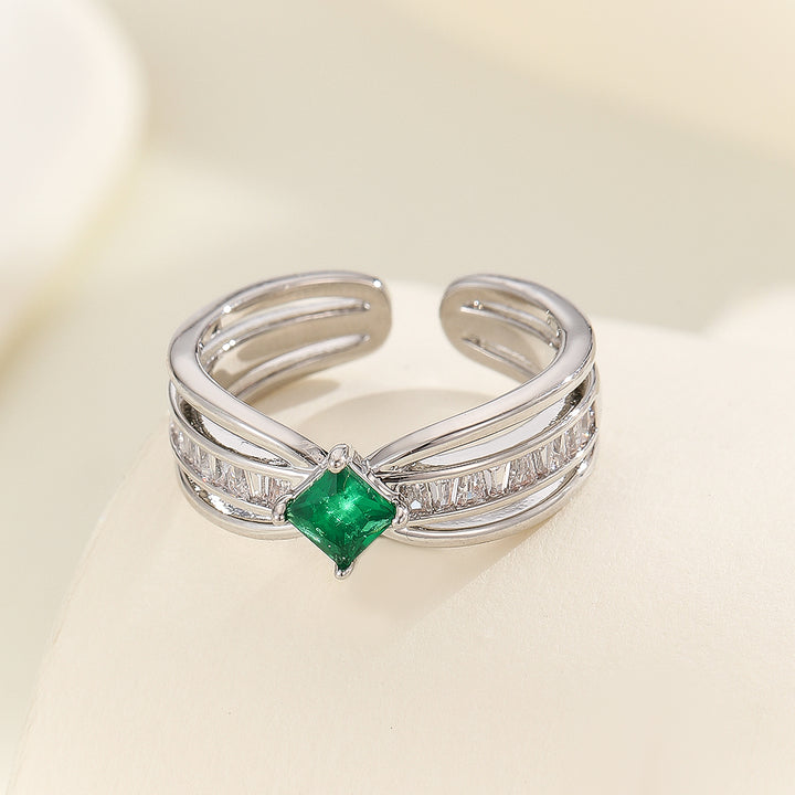 Emerald Splendor Open Band Ring - Reet Pehal